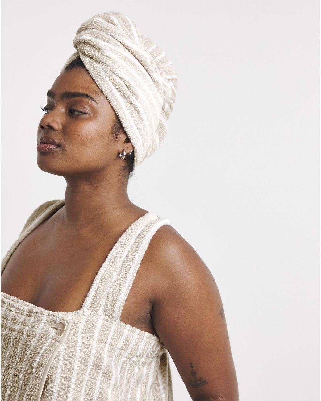Pretty Secrets White Towelling Shower Wrap & Turban