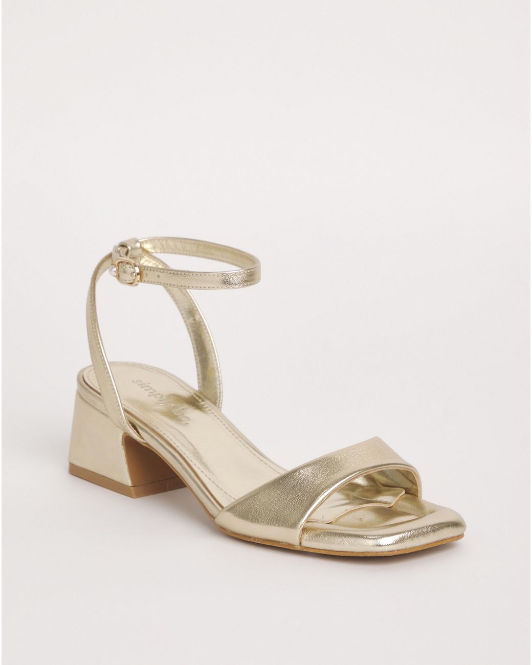 Simply Be Black Barely There Low Block Heel Ex Wide