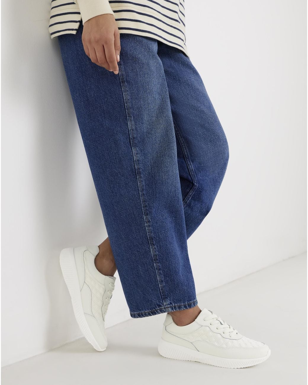 Heavenly Soles Blue Lace Up Trainer Detail Eee Fit