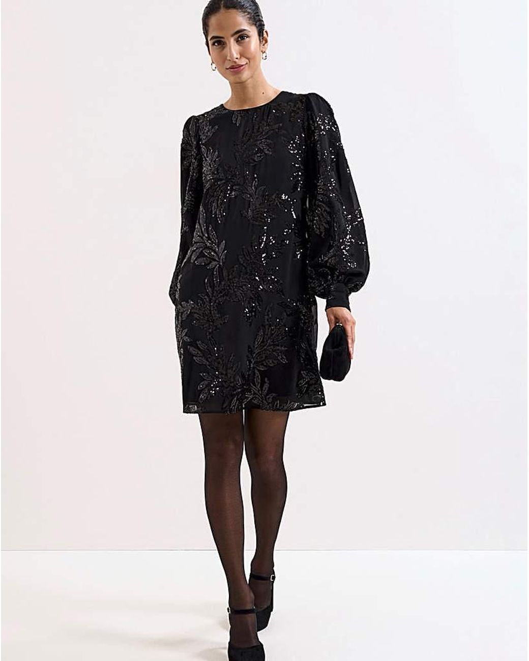 Phase Eight Black Odette Sequin Dress