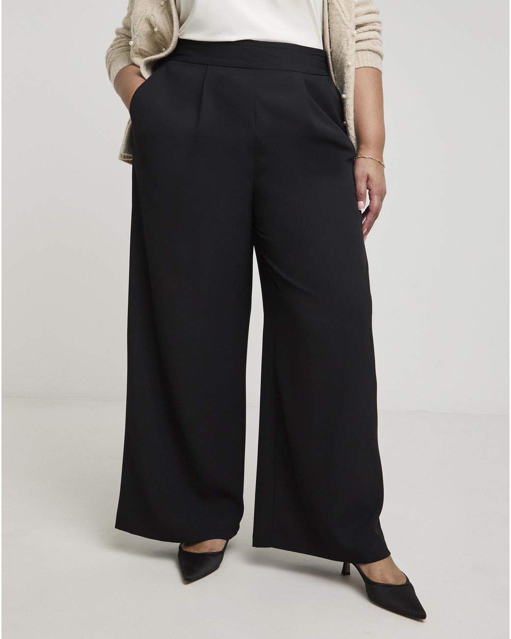 Joanna Hope Black Wide Leg Trousers