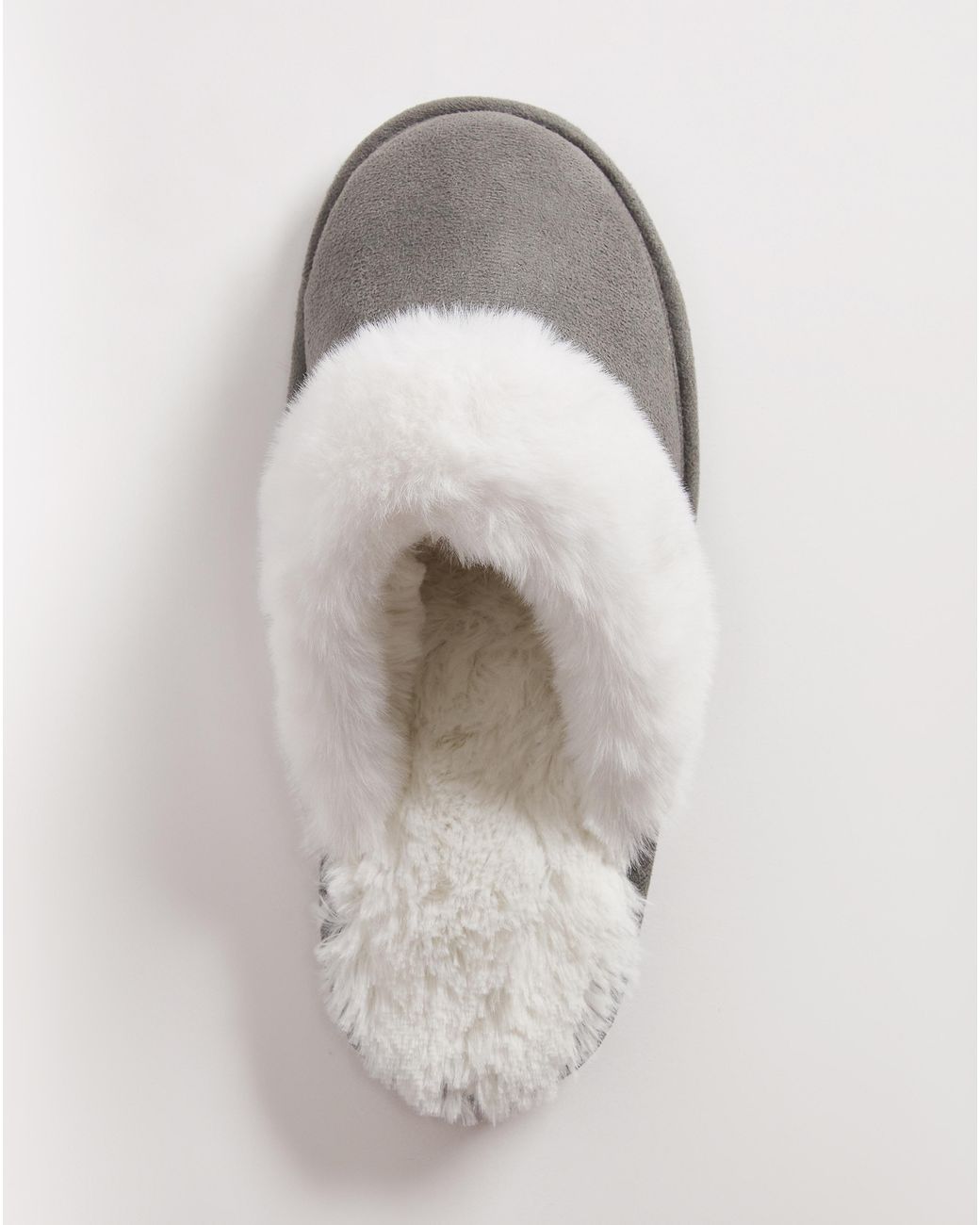 Simply Be Gray Closed Toe Mule Slippers Wide Fit