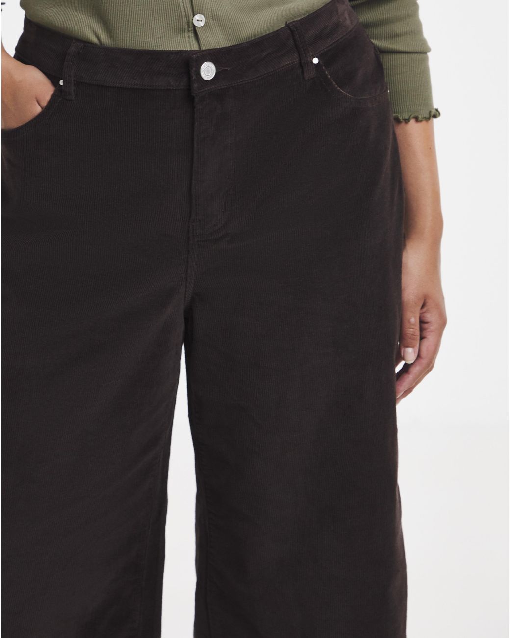 Simply Be White Cord Culotte Jeans