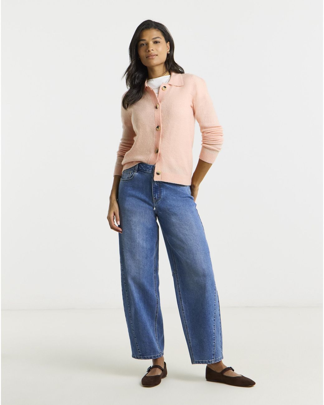 Simply Be Orange Button Through Collar Cardigan