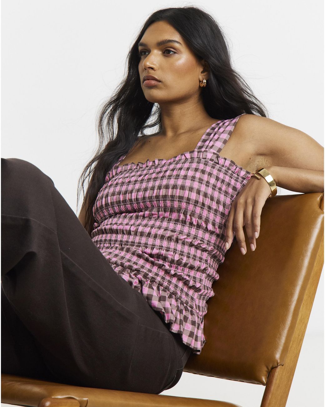 Simply Be Shirred Mesh Tank Top