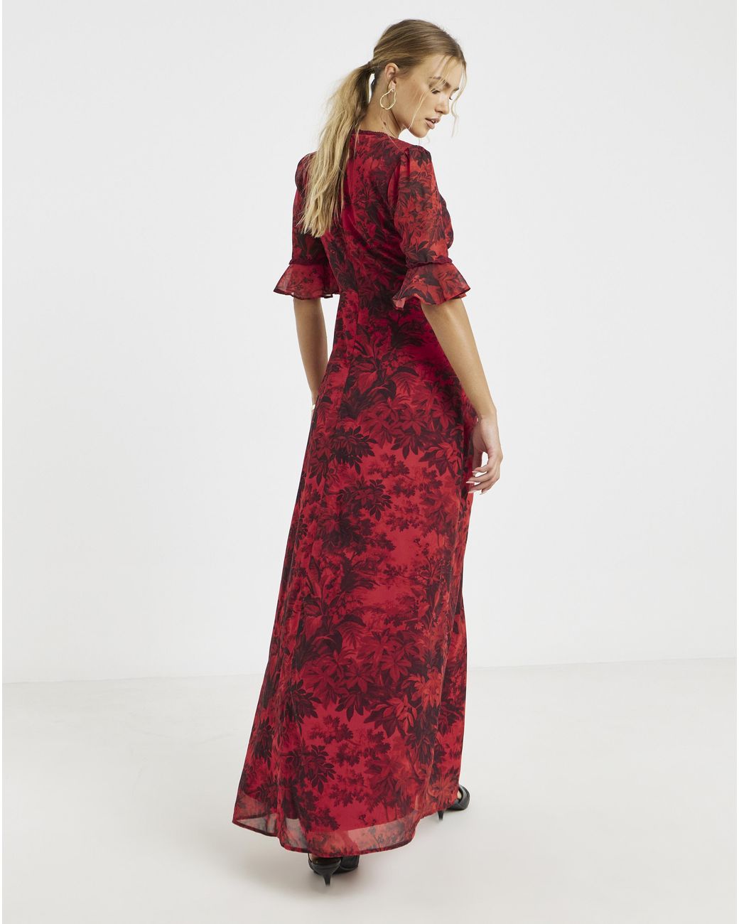 Hope & Ivy Red Aaliyah Maxi Dress
