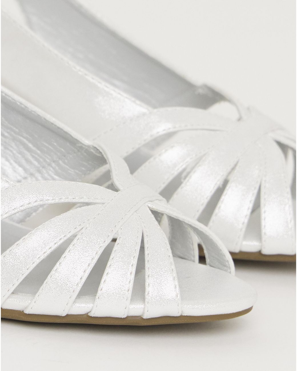 JD Williams Gray Peep Toe Slingback Shoes Wide