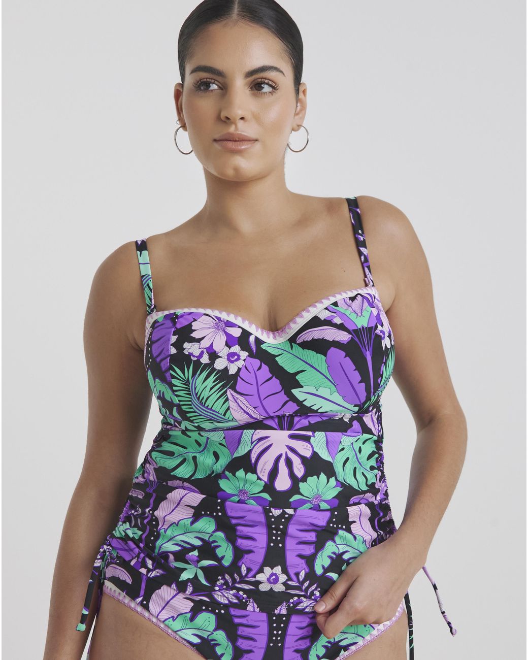 Figleaves Blue Frida Bandeau Tankini Top