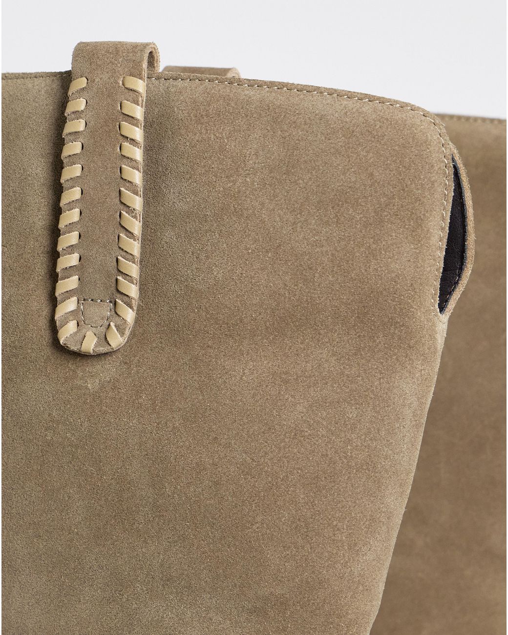 Simply Be Blue Over Knee Western Boot Extra Wide Sc