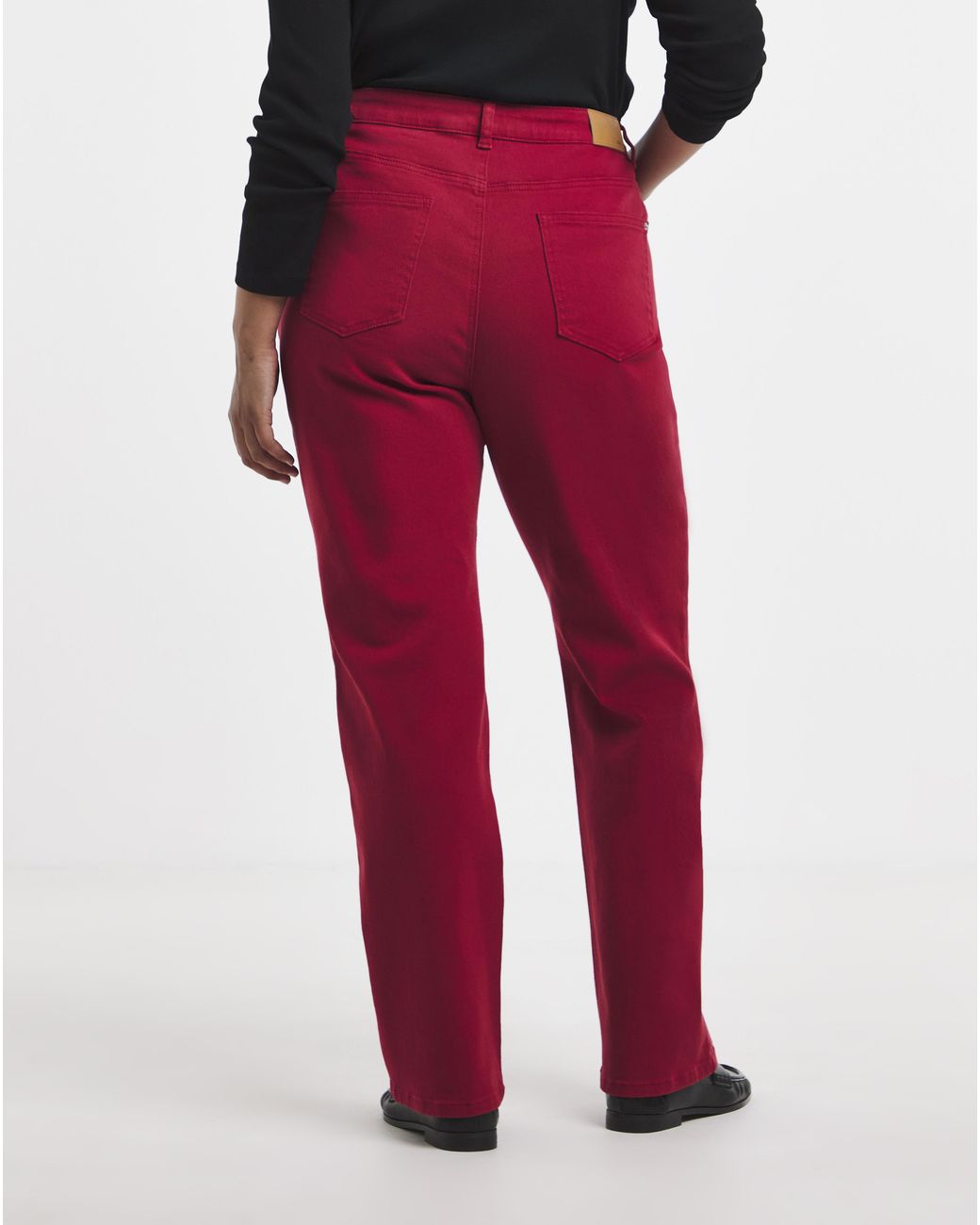 Simply Be Red Straight Leg Jeans