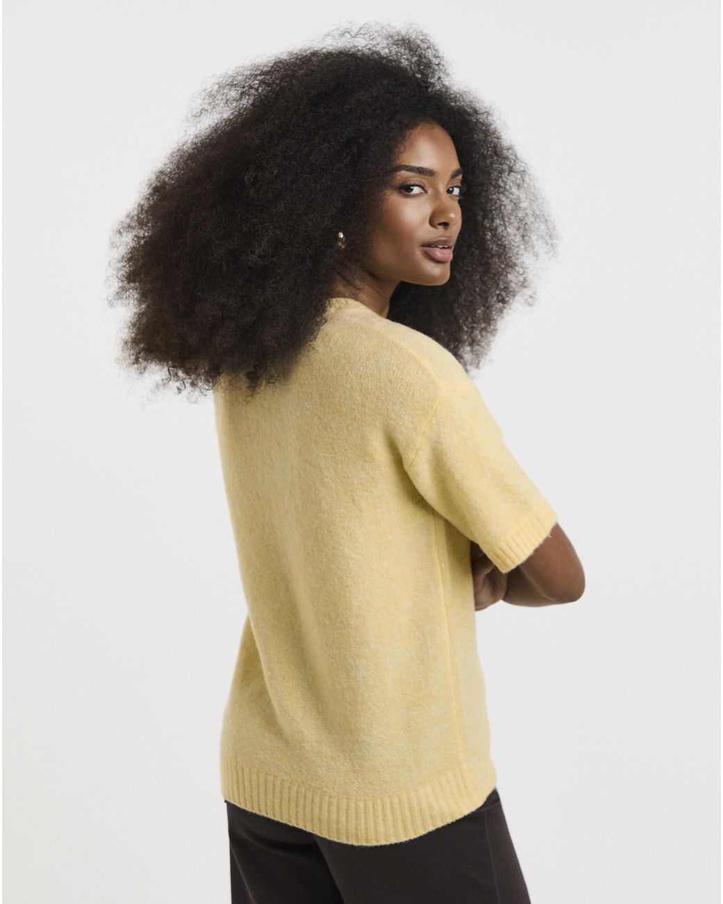 Simply Be Yellow Sponge Ss Boxy Knitted Tee