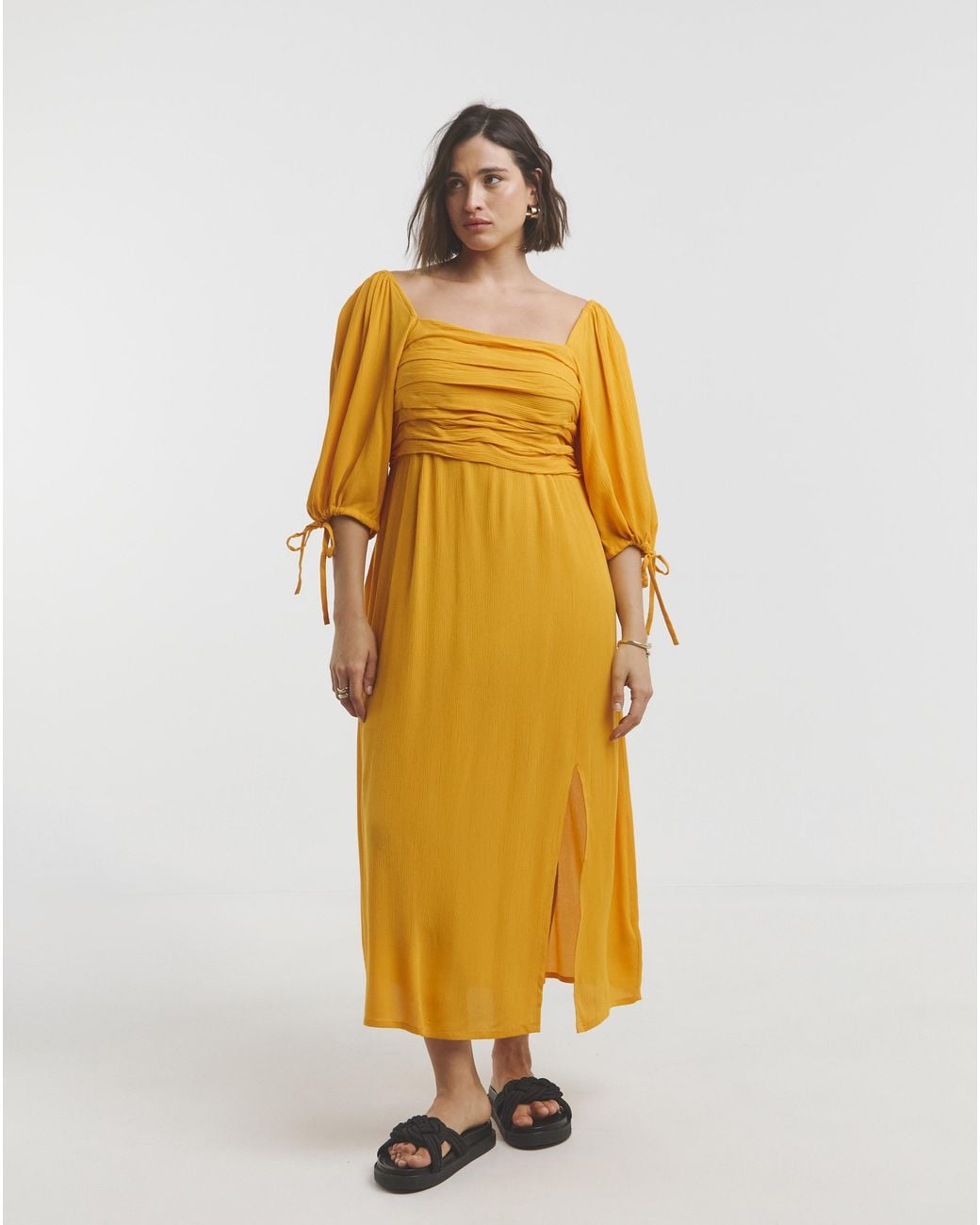 Simply Be Metallic Crinkle Soft Volume Dress