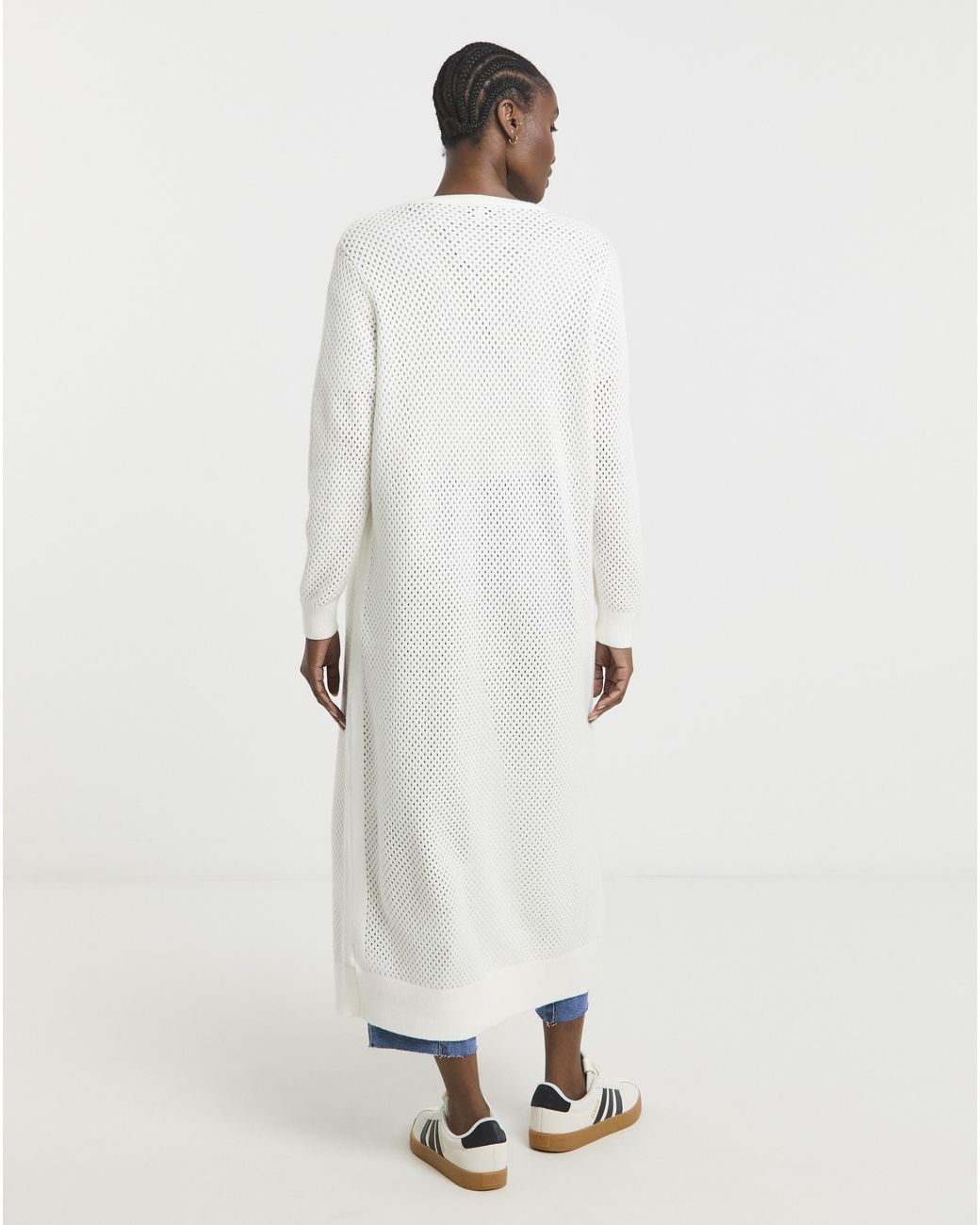 Simply Be Blue Crochet Maxi Cardigan