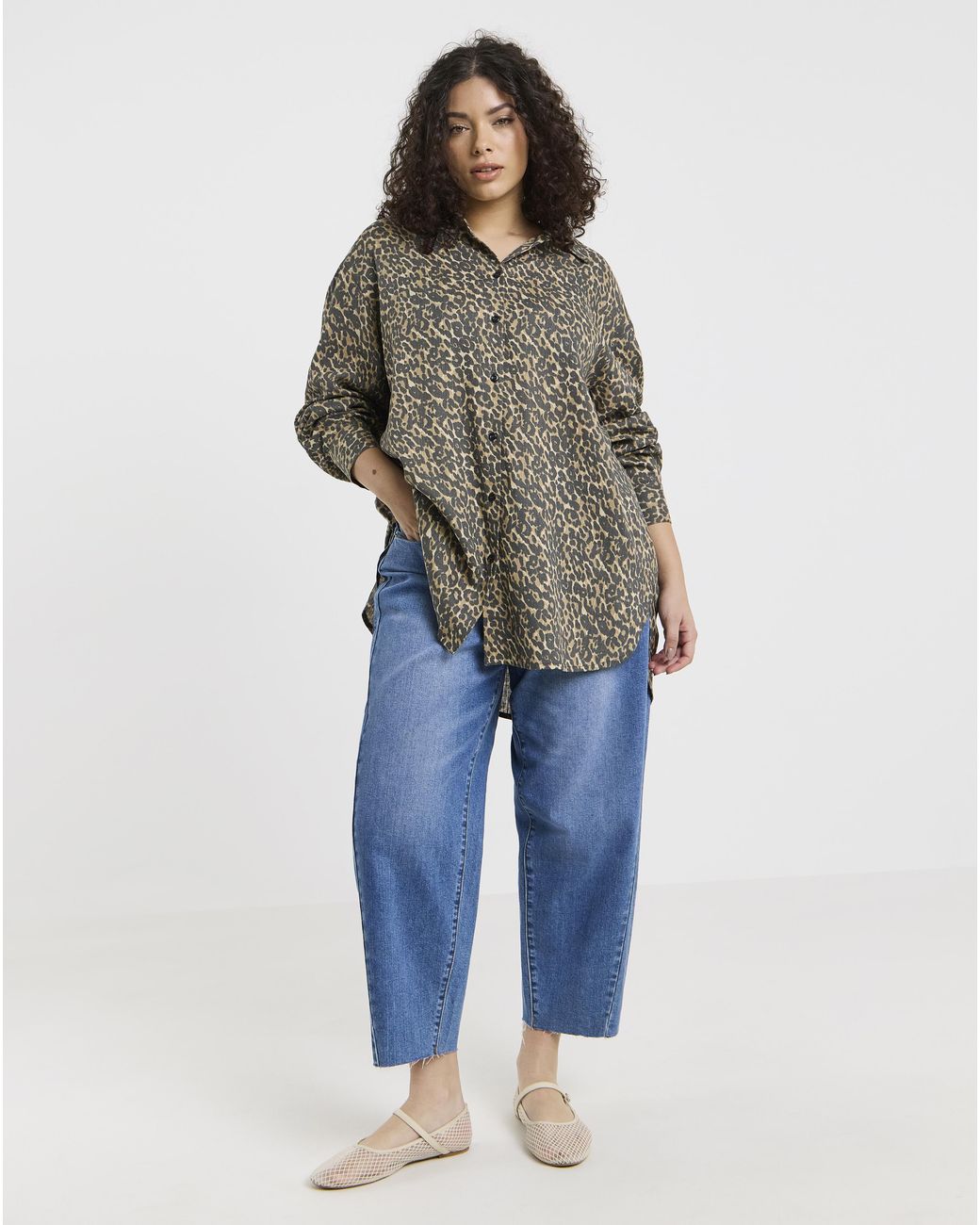Simply Be Brown Linen Mix Shirt