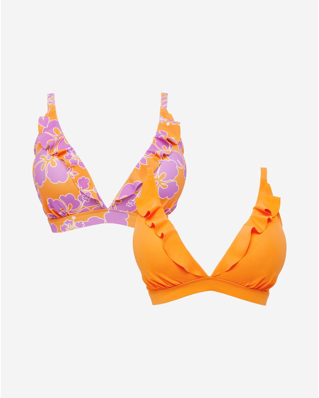 Simply Be Orange Value 2 Pack Bikini Tops