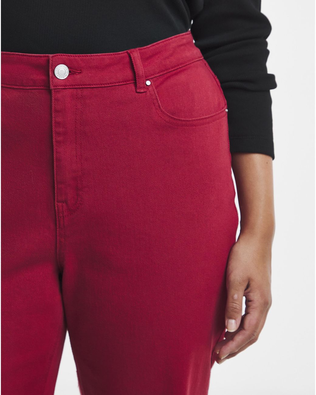 Simply Be Red Straight Leg Jeans