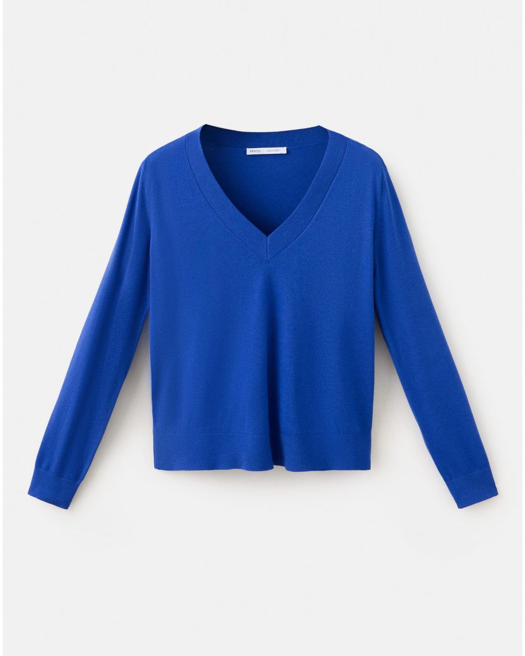 Mango Blue V-Neck Knit Sweater