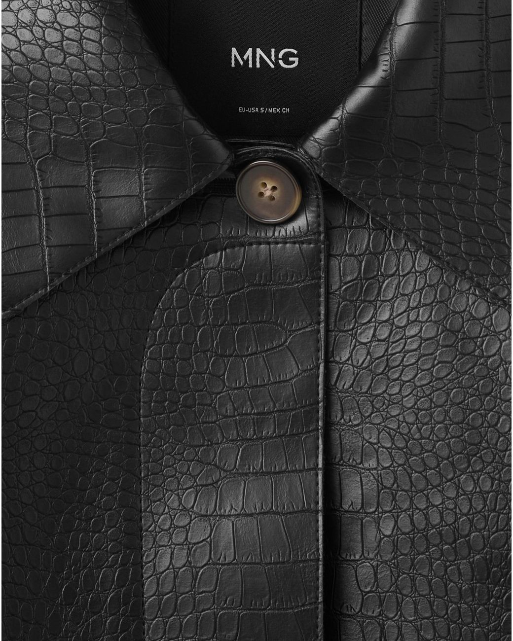 Mango Black Faux Leather Jacket