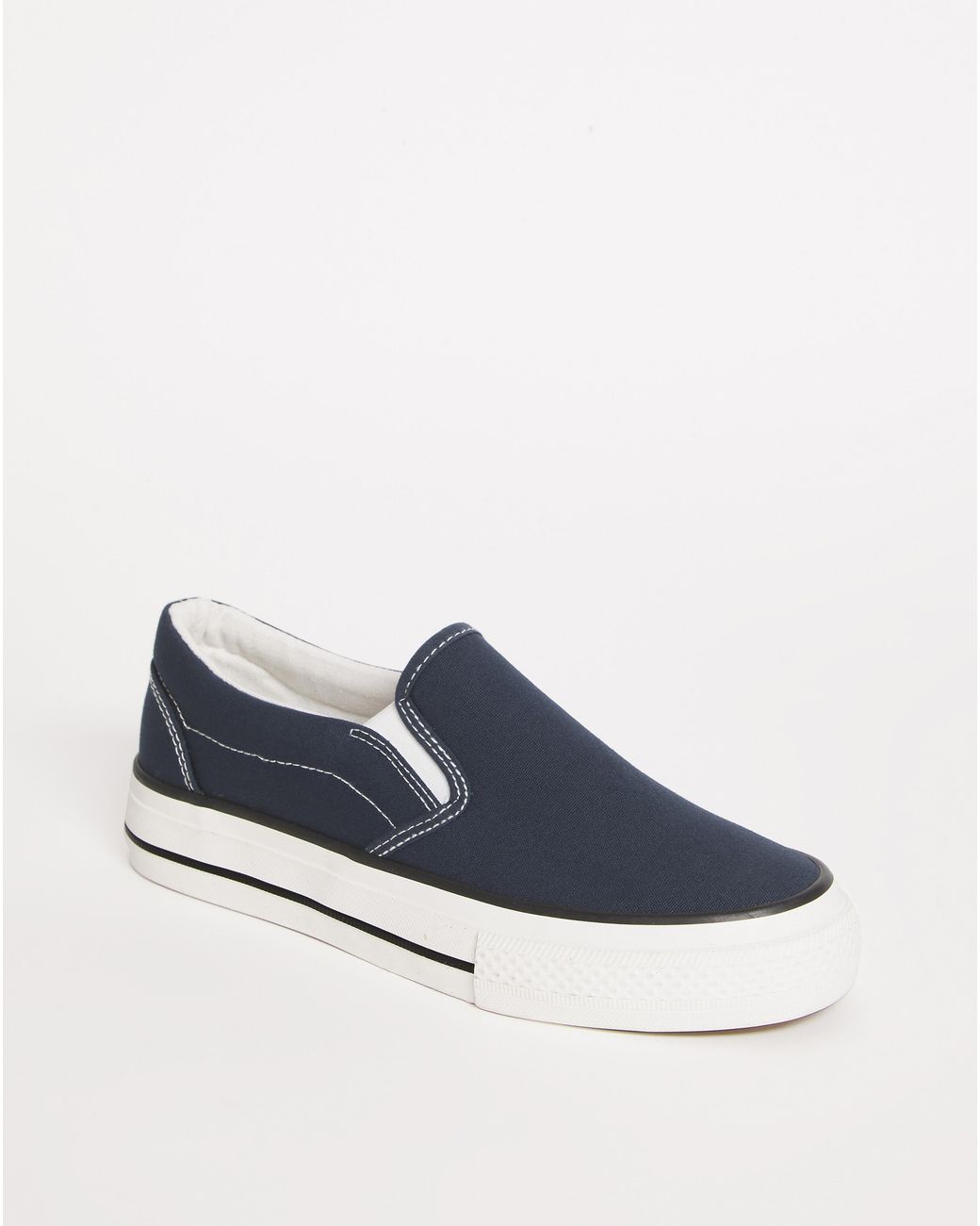 Simply Be Blue Slip On Chunky Sole Trainers Wide Fit