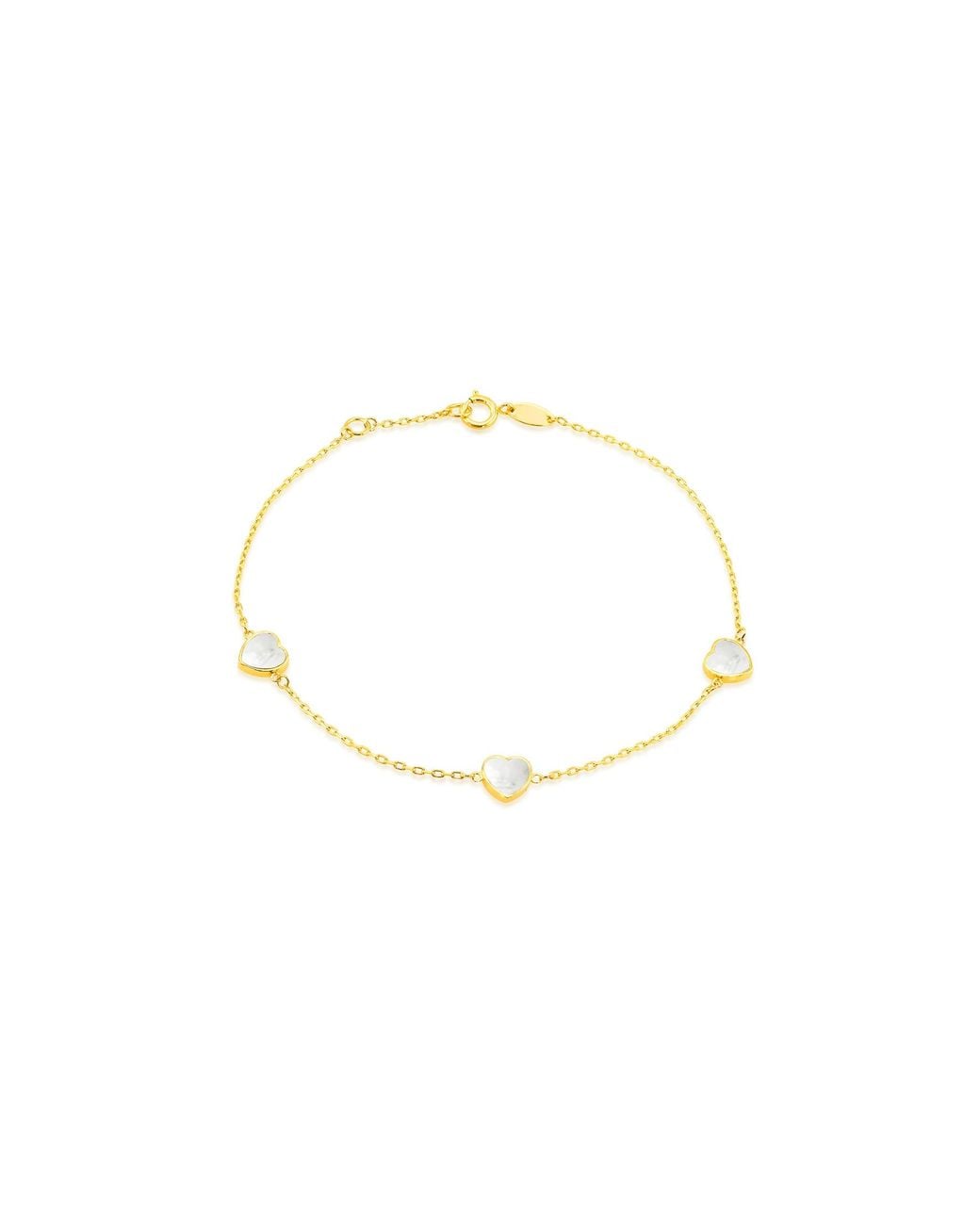 iJewel White 9Ct Mother Of Pearl Heart Bracelet