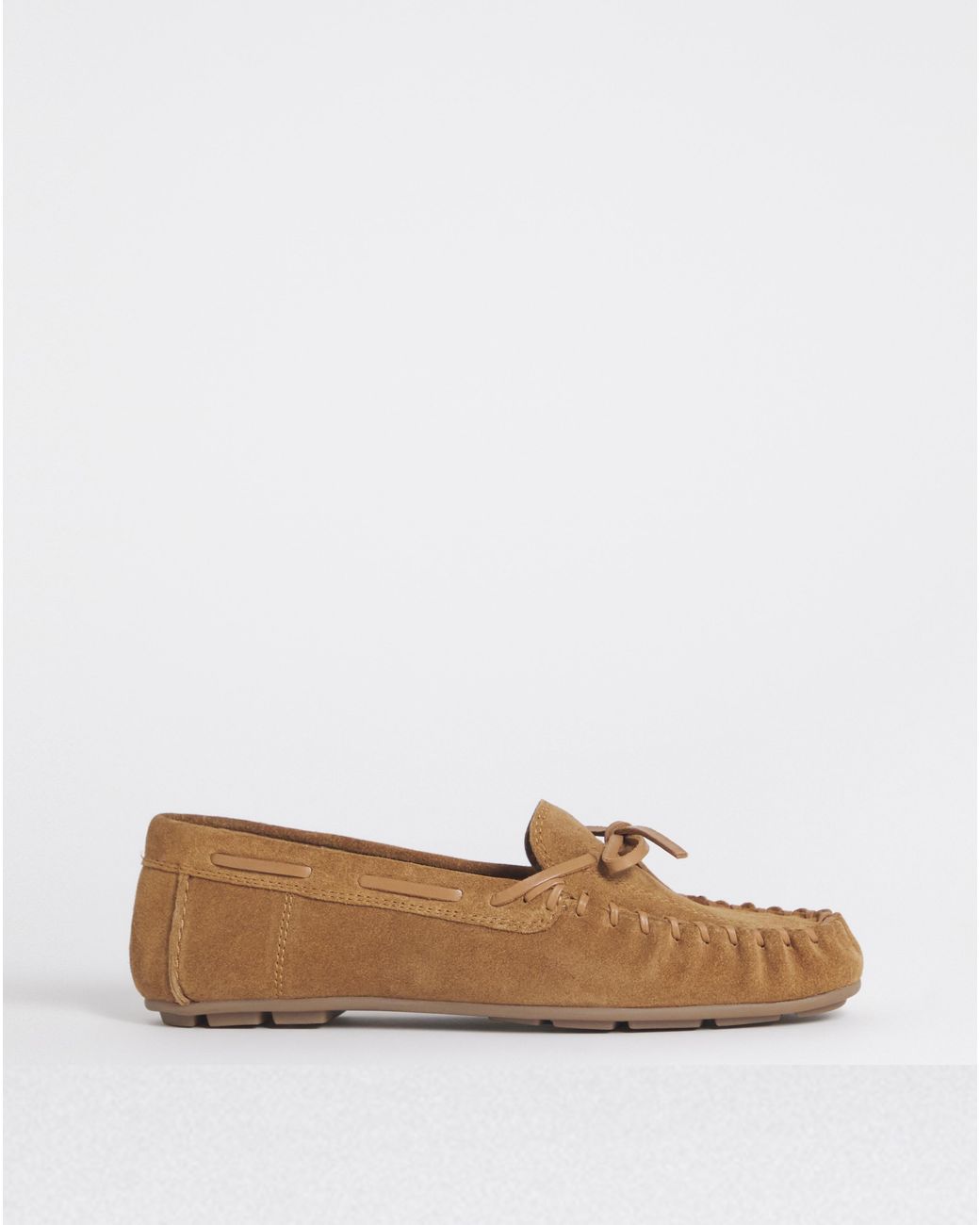 Heavenly Soles White Puckered Whipstitch Detail Loafers Wide