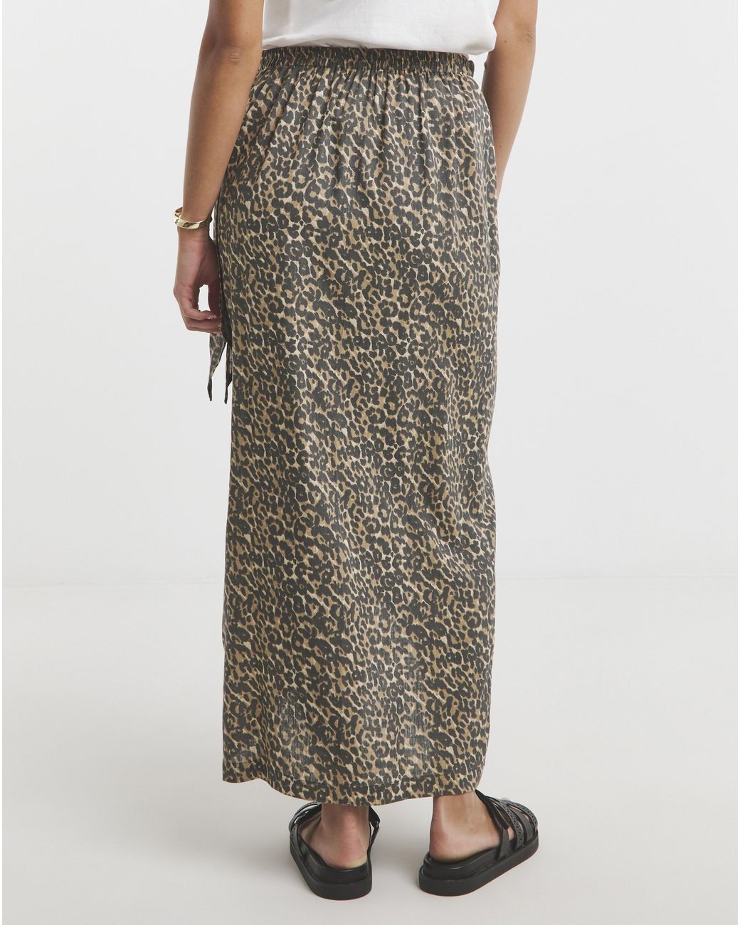 Simply Be Multicolor Linen Mix Wrap Midi Skirt