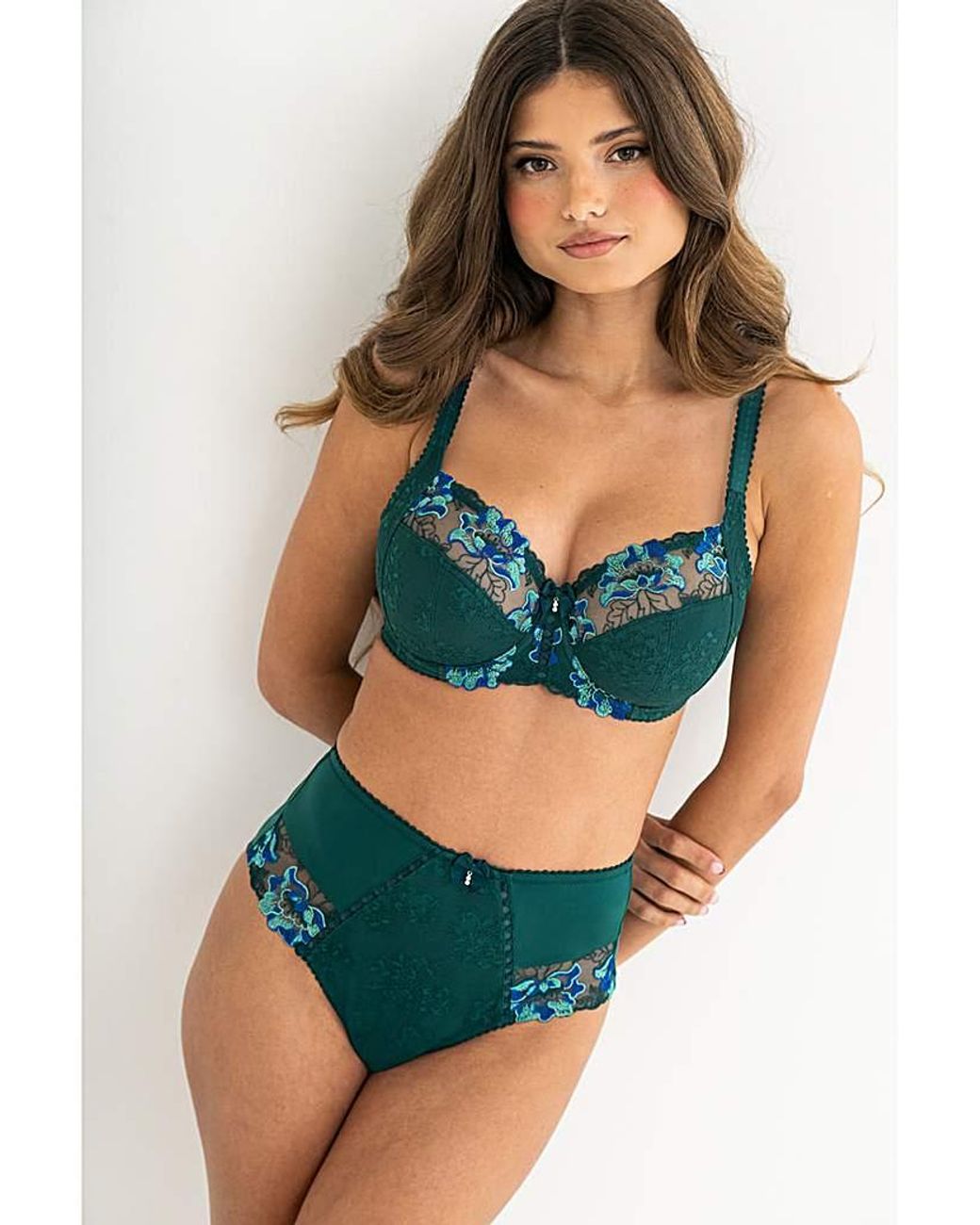 Pour Moi Green Sofia Lace Deep Brief