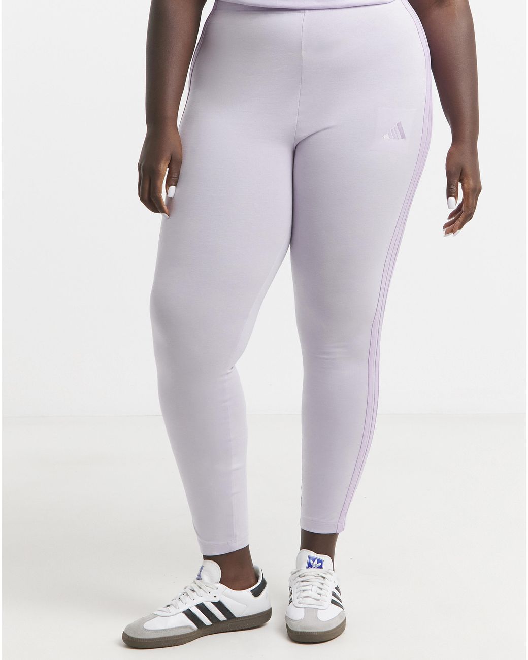Adidas Purple 3 Stripes Leggings