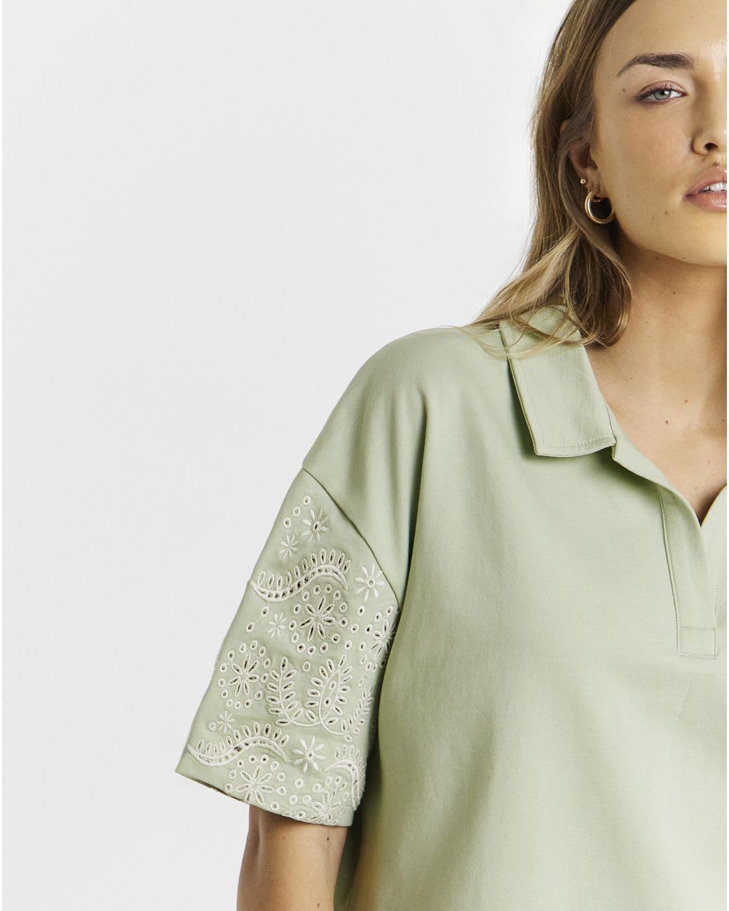 Simply Be Natural Cut Work Polo Shirt