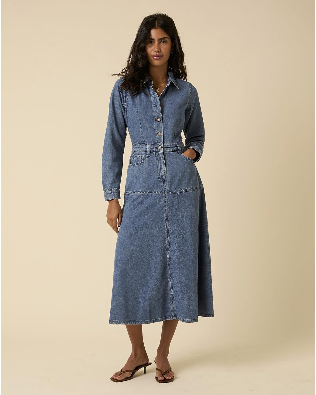 Nobody's Child Blue Lee Midi Dress