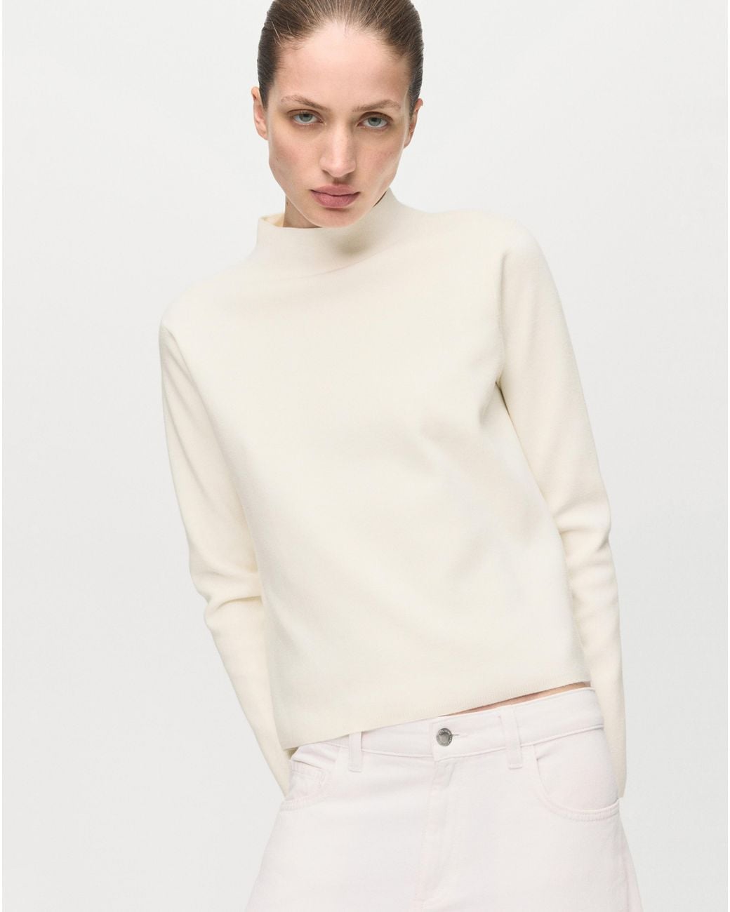 Mango White Sweater Chimney