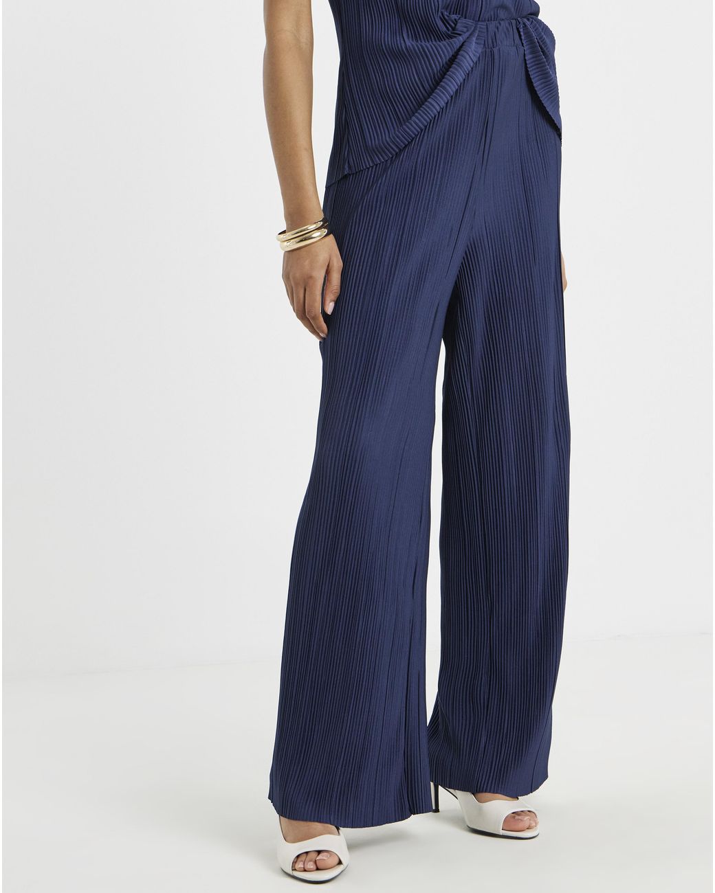 Vila Blue Wide Leg Trousers