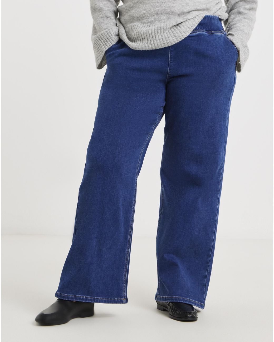 Simply Be Blue Cosy Weekender Wide Leg Jegging