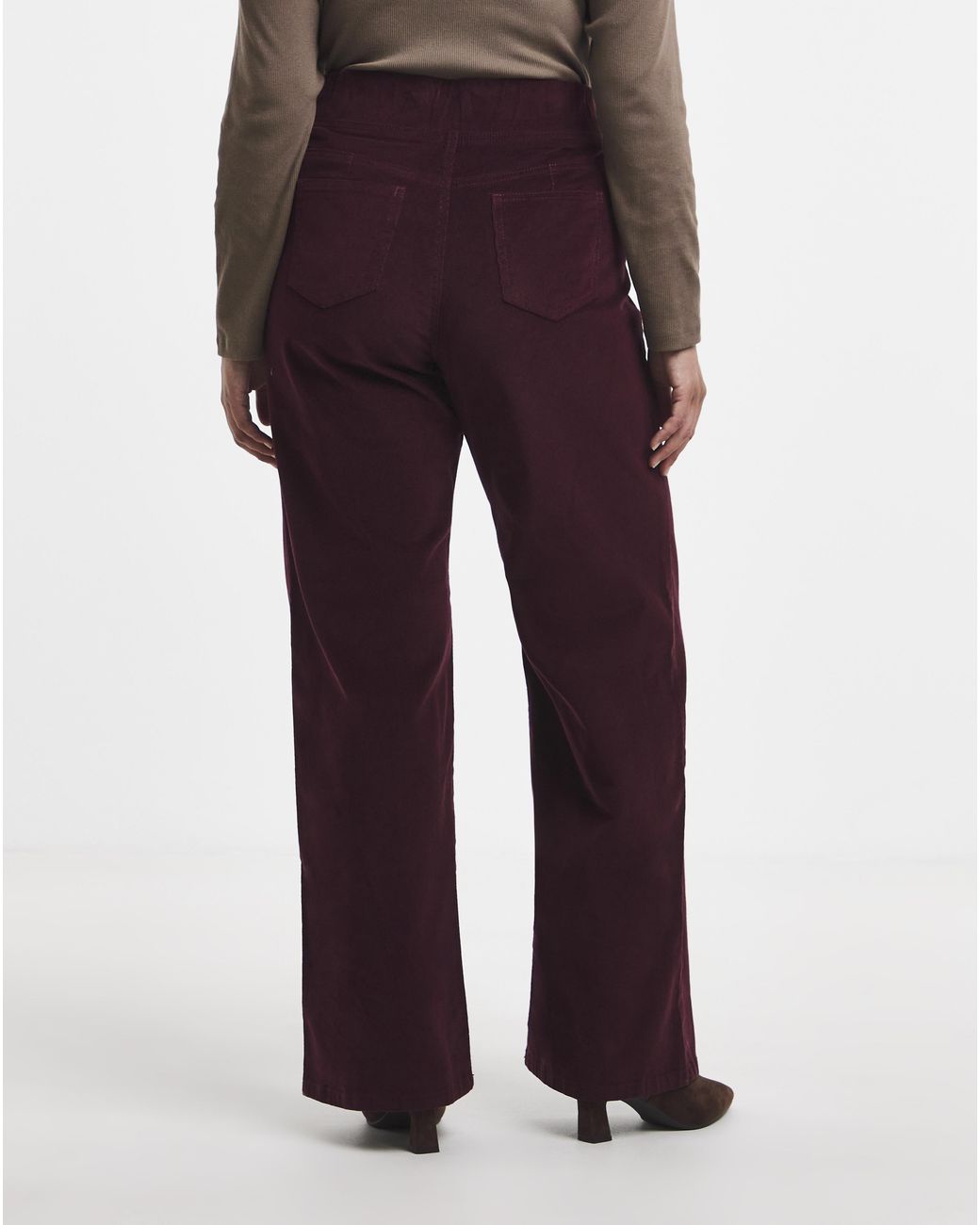 Simply Be White Cord Weekender Wide Leg Jegging