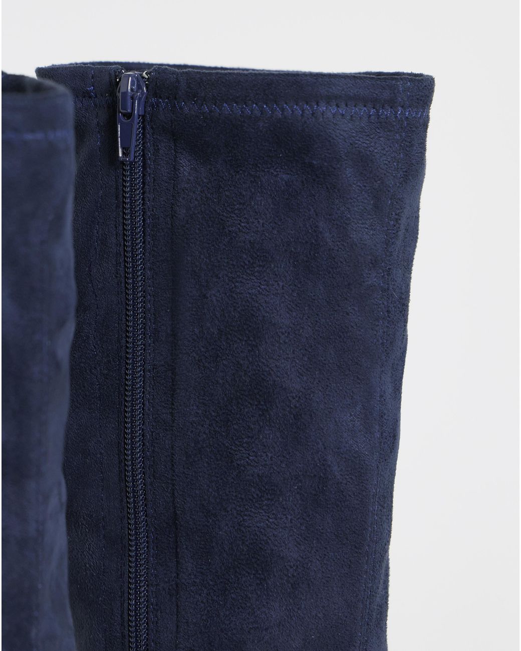 JD Williams Blue Block Heel Stretch Knee Boot Eee Fit Sc