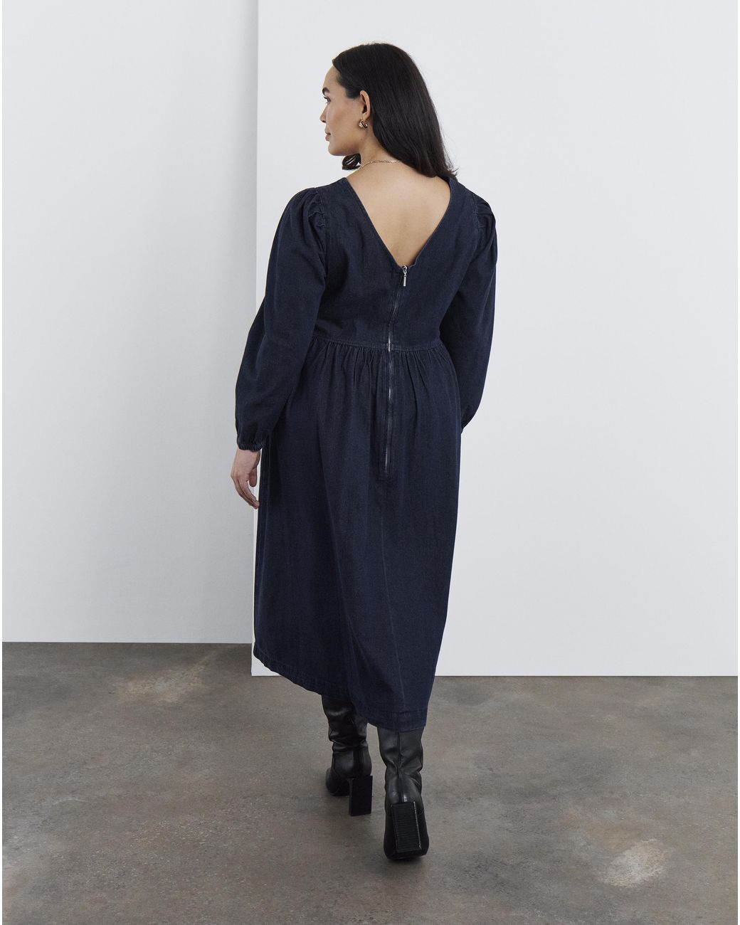 Simply Be Blue Denim Midaxi Picnic Dress