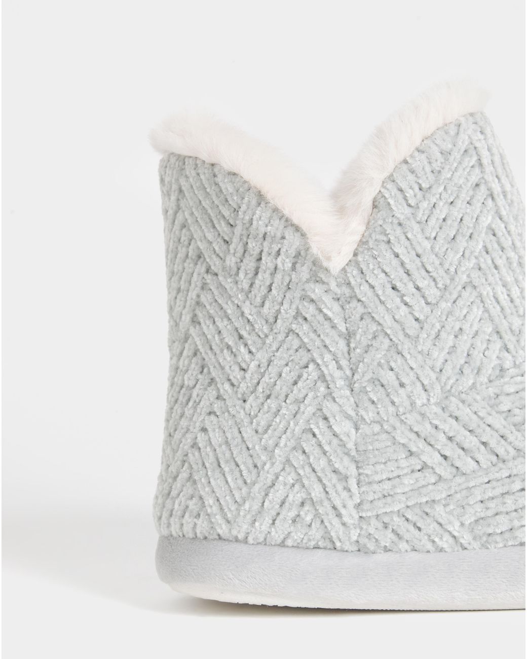JD Williams Gray Knitted Bootie Slipper Wide