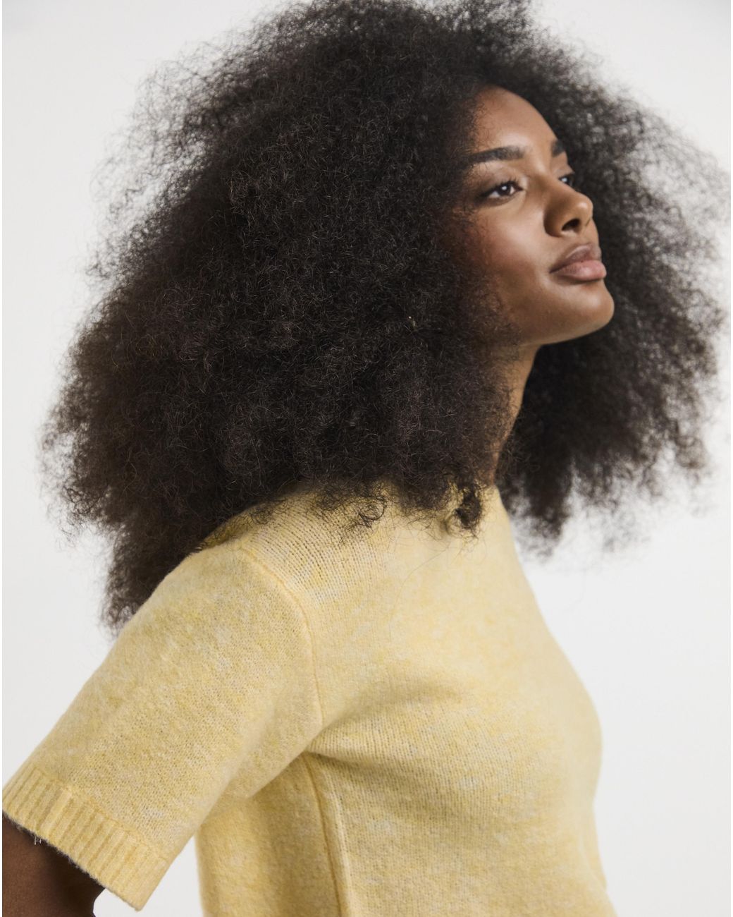Simply Be Yellow Sponge Ss Boxy Knitted Tee