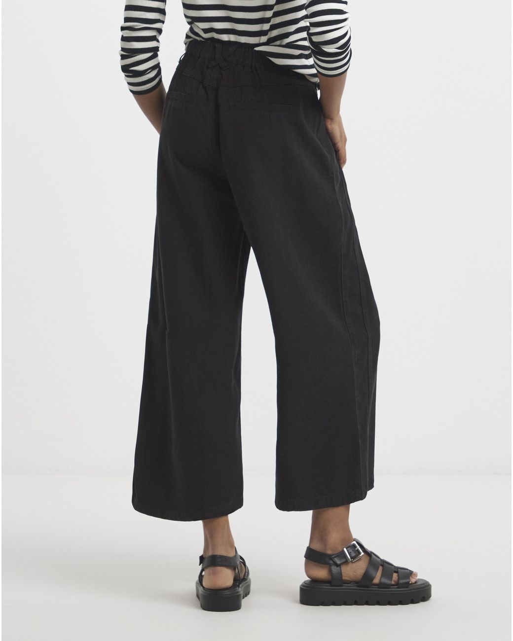 Simply Be Black Crop Wide Leg Jeans