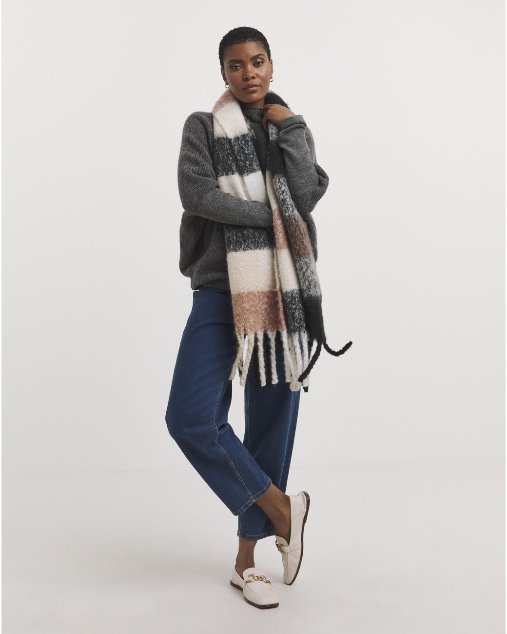 Simply Be Natural Check Scarf
