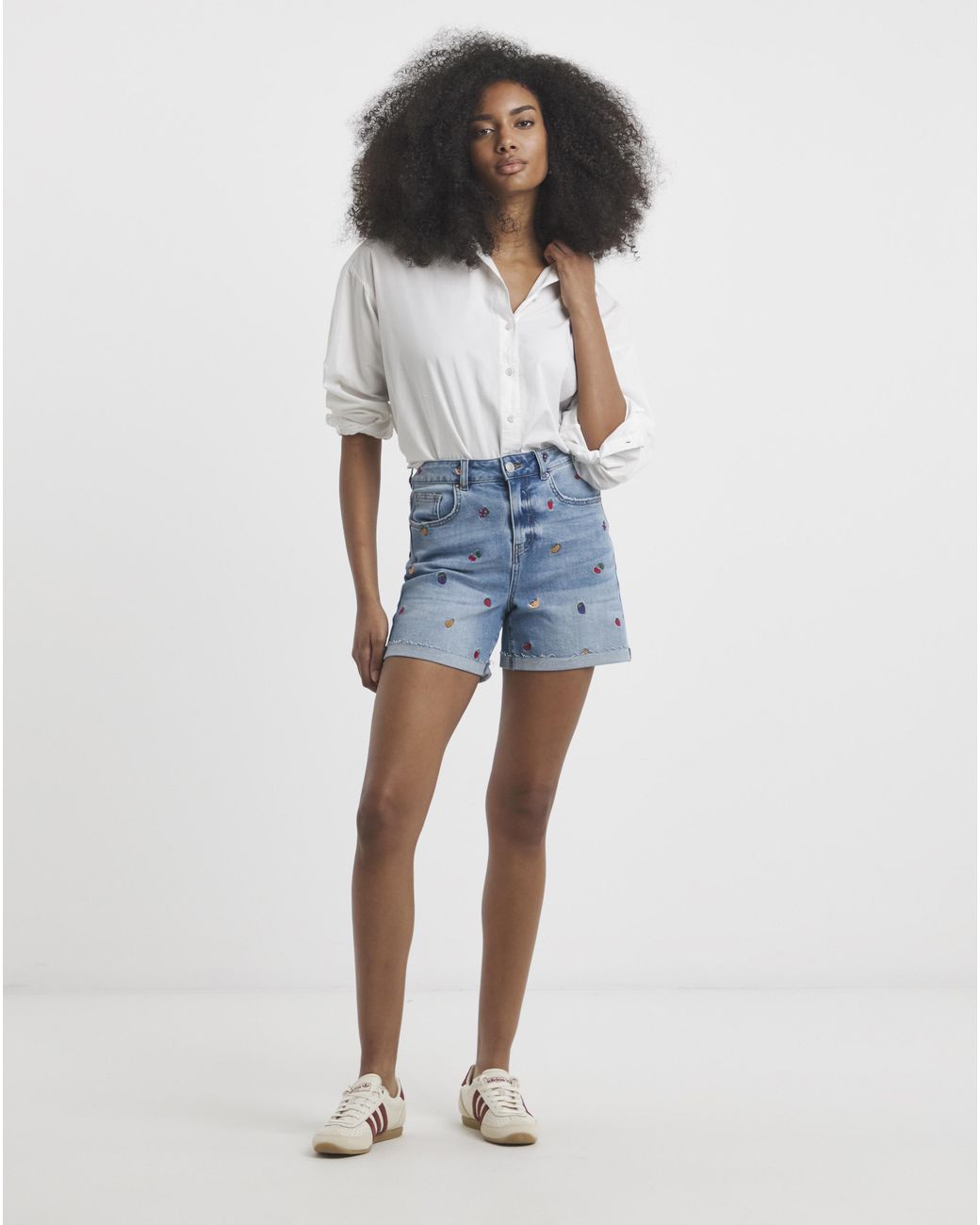 Simply Be Blue Sbe Fruit Roll Hem Short