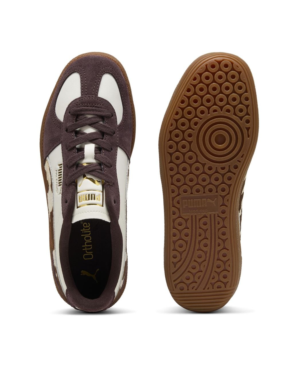 PUMA Brown Palermo Cow Print Trainers