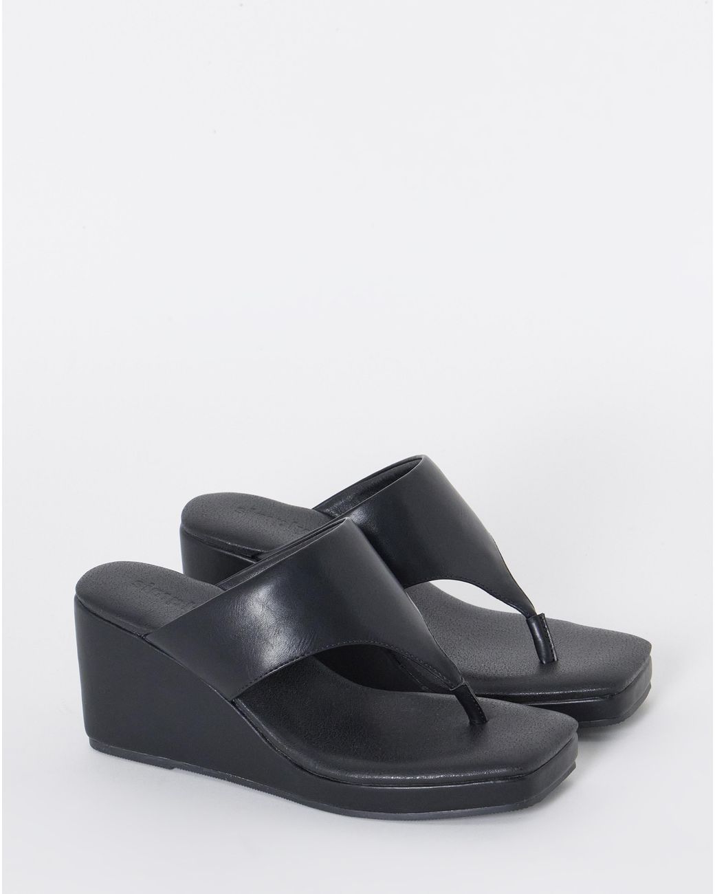 Simply Be White Wedged Toe Post Sandals Extra Wide Fit