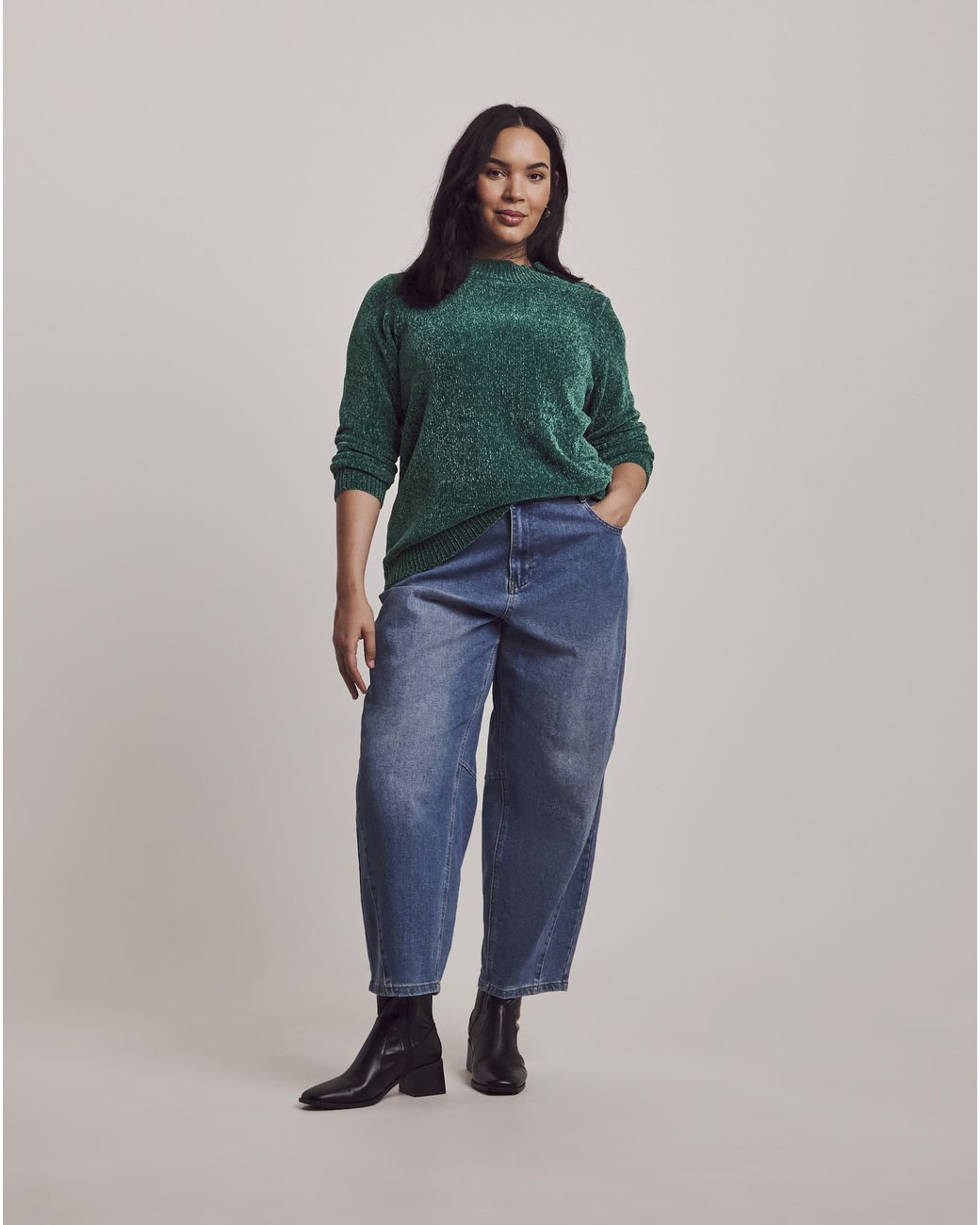 Julipa Green Chenille Knitted Jumper