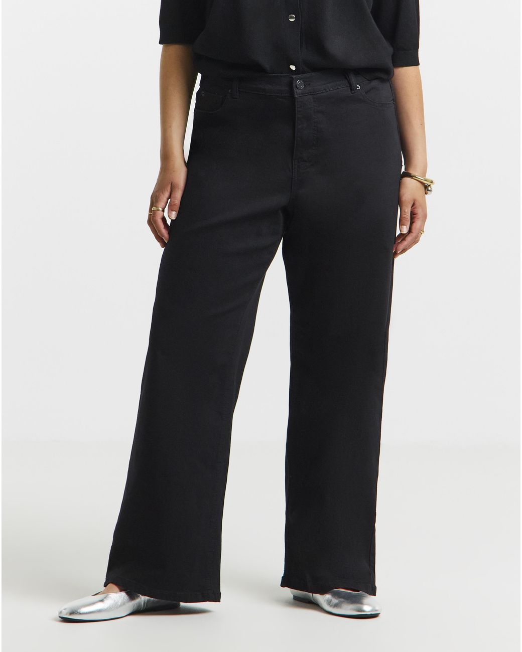 Simply Be Blue 24/7 Wide Leg Jeans