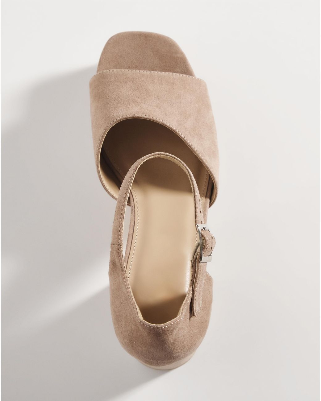Simply Be Natural Heeled Platform Sandals Wide Fit