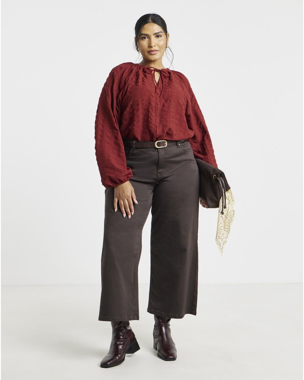 Simply Be Red Rust Long Sleeve Top