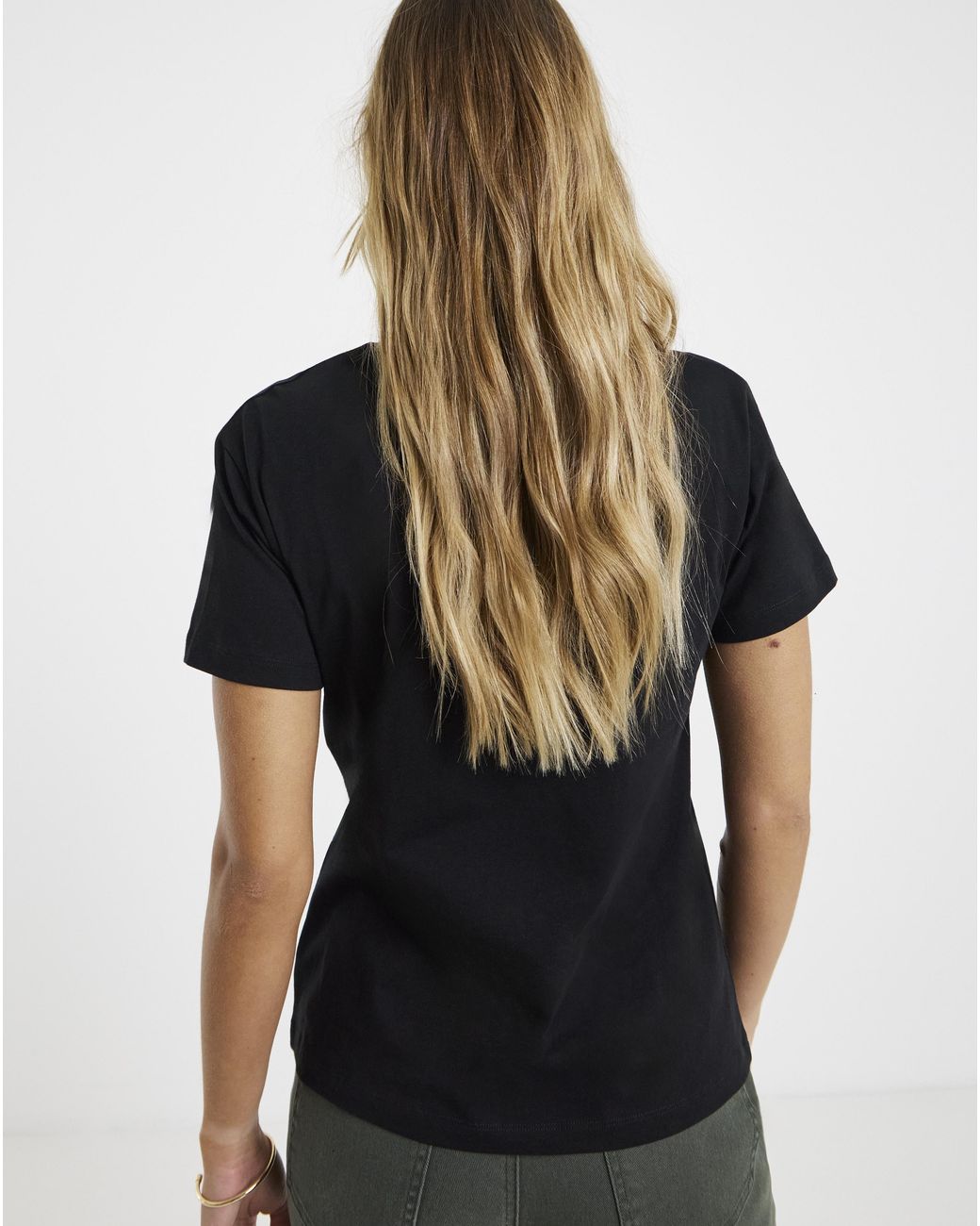 Simply Be Black Slub Slim Fit Crew Neck T-Shirt