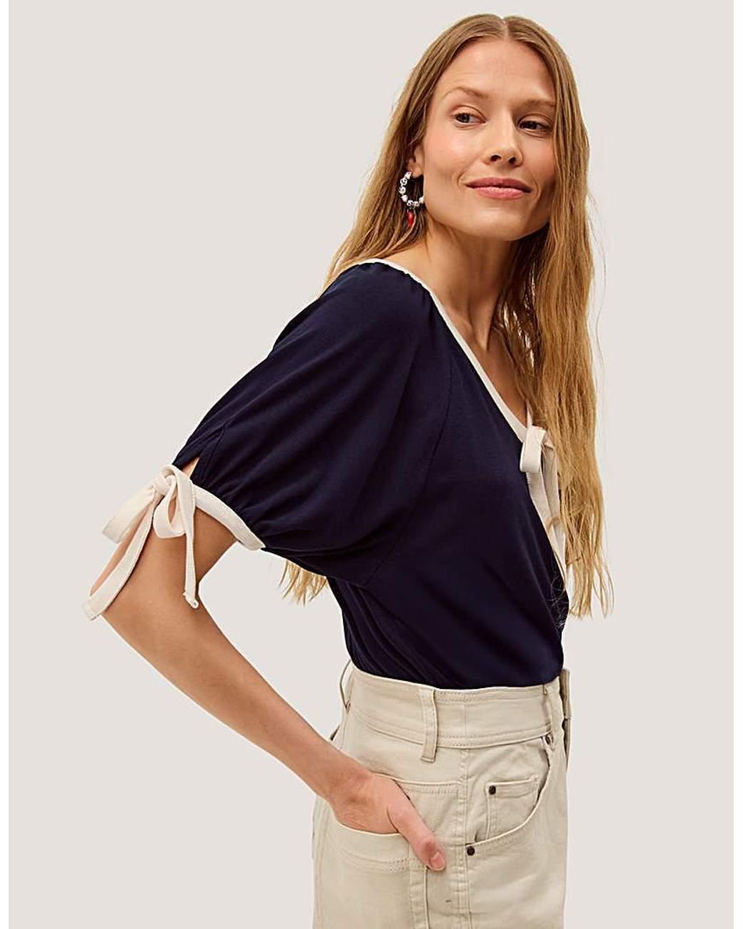 Monsoon Blue Taylor Contrast Jersey T-Shirt
