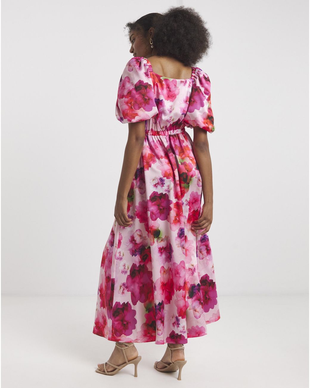 Flounce London Red Floral Maxi Dress